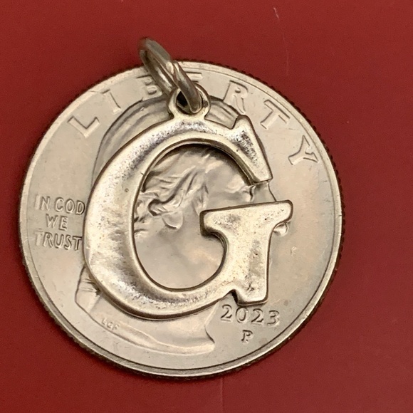 .925 Letter G Large Sterling Silver Jewelry Charm #alphabet #G - Picture 3 of 3